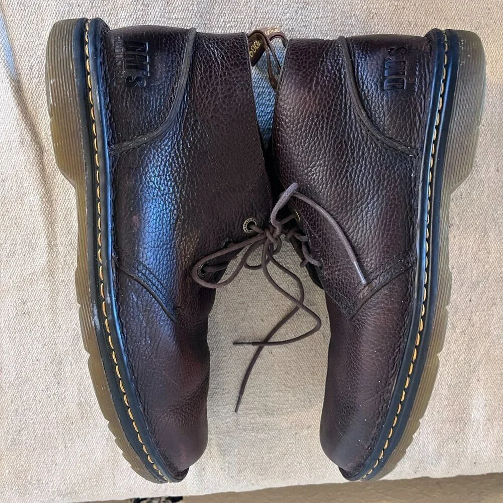 Dr Martens Unisex Black Leather Hazeldon Grizzly Shoes Sz M -7 W -8